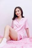 Bộ pyjama ngắn suông lụa tay ngắn viền