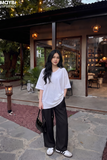 Quần Đũi Nữ Ống Suông Dây Rút Cạp Cao Lưng Thun Thân Sau