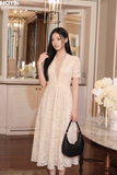 Đầm ren hoa trắng thanh lịch Élance