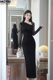 Đầm thun ôm dài tay dáng maxi