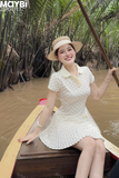 Đầm chấm bi xếp ly dáng mini