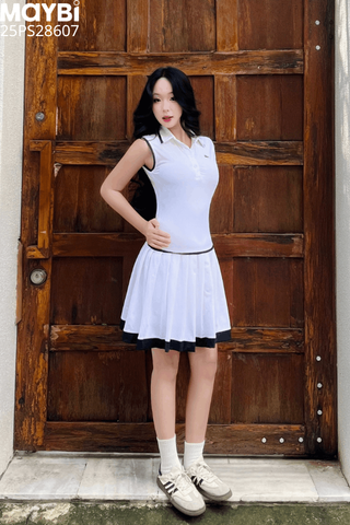Đầm thun xếp ly sát nách dáng mini