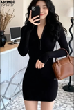 Đầm thun ôm dài tay