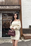 Đầm dệt kim ôm dài tay dáng mini FREESIZE
