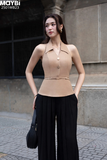 Quần culottes ống suông xếp ly