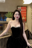Đầm quây đính đá dáng mini