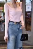 Quần jean ống suông wash rách gối