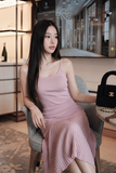 Đầm hai dây xếp ly FREESIZE