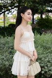 Đầm lụa 2 dây babydoll 3 tầng