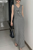Đầm thun sọc midi