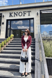 Quần jean ống suông lưng cao viền túi tròn