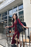 Đầm thun dài tay dáng midi