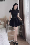Đầm bí ngắn tay dáng mini