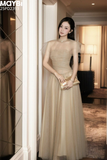 Đầm xòe lưới dáng maxi