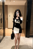 Đầm thun ôm trễ vai dài tay dáng mini