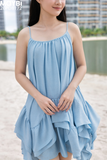 Đầm babydoll ngắn xòe nhiều tầng( Tặng áo chống nắng 26PO8745)
