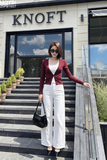 Quần jean ống suông lưng cao viền túi tròn