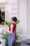 Quần jean ống loe xanh da trời nhạt