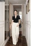 Quần kaki suông trắng