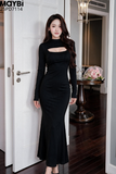 Đầm ôm midi dài tay