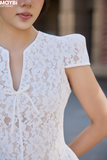 Đầm Ren Hai Lớp Dáng Xòe Nơ Cổ Colette