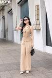 Áo gile ôm chéo nhung hàn cổ bẻ