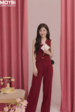 Set áo gile quần culottes dài ống rộng