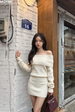 Đầm dệt kim ôm dài tay dáng mini FREESIZE