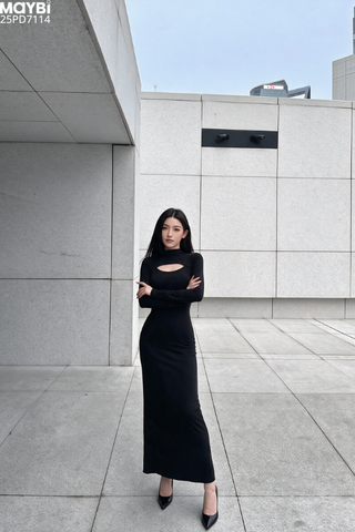 Đầm ôm midi dài tay