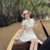 Đầm chấm bi xếp ly dáng mini