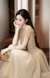 Đầm xòe lưới dáng maxi