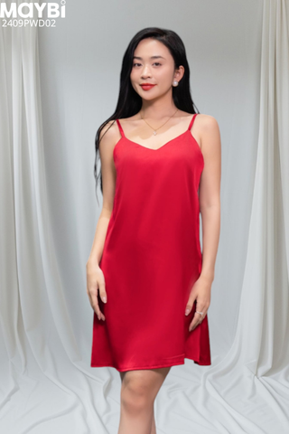 Đầm hai dây lụa dáng mini