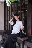 Áo kiểu lụa satin kiểu tay cánh dơi