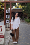 Quần Đũi Nữ Ống Suông Dây Rút Cạp Cao Lưng Thun Thân Sau