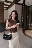 Chân váy lụa ngắn dáng A lưng thun