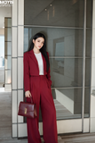 Set áo blazer quần lưng cao