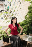 Chân Váy Lụa Chấm Bi Dáng Dài Thanh Lịch Mireille