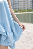 Đầm babydoll ngắn xòe nhiều tầng( Tặng áo chống nắng 26PO8745)