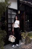 Quần Ống Rộng Tơ Xước Lưng Thun