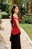 Áo Lụa Nhún Eo Scarlet Muse