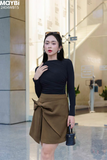 Chân váy mini thắt nơ jean