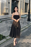 Đầm xòe chéo mịn nhún kiểu