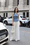 Quần culottes ống suông xếp ly