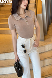 Quần kaki trắng suông thêu nơ trang trí sau