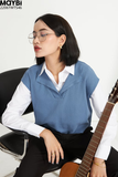 Áo suông thun không tay cổ trụ