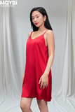 Đầm hai dây lụa dáng mini