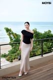 Áo ôm thun tăm trễ vai