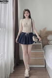 Set áo thun ôm chân váy xòe mini
