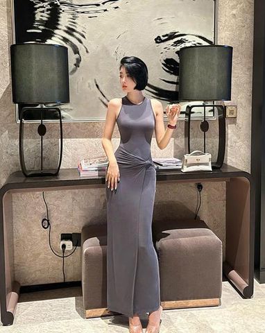 Đầm thun ôm sát nách dáng maxi
