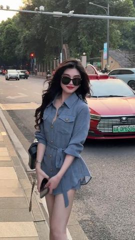 Set áo sơ mi thắt eo quần short